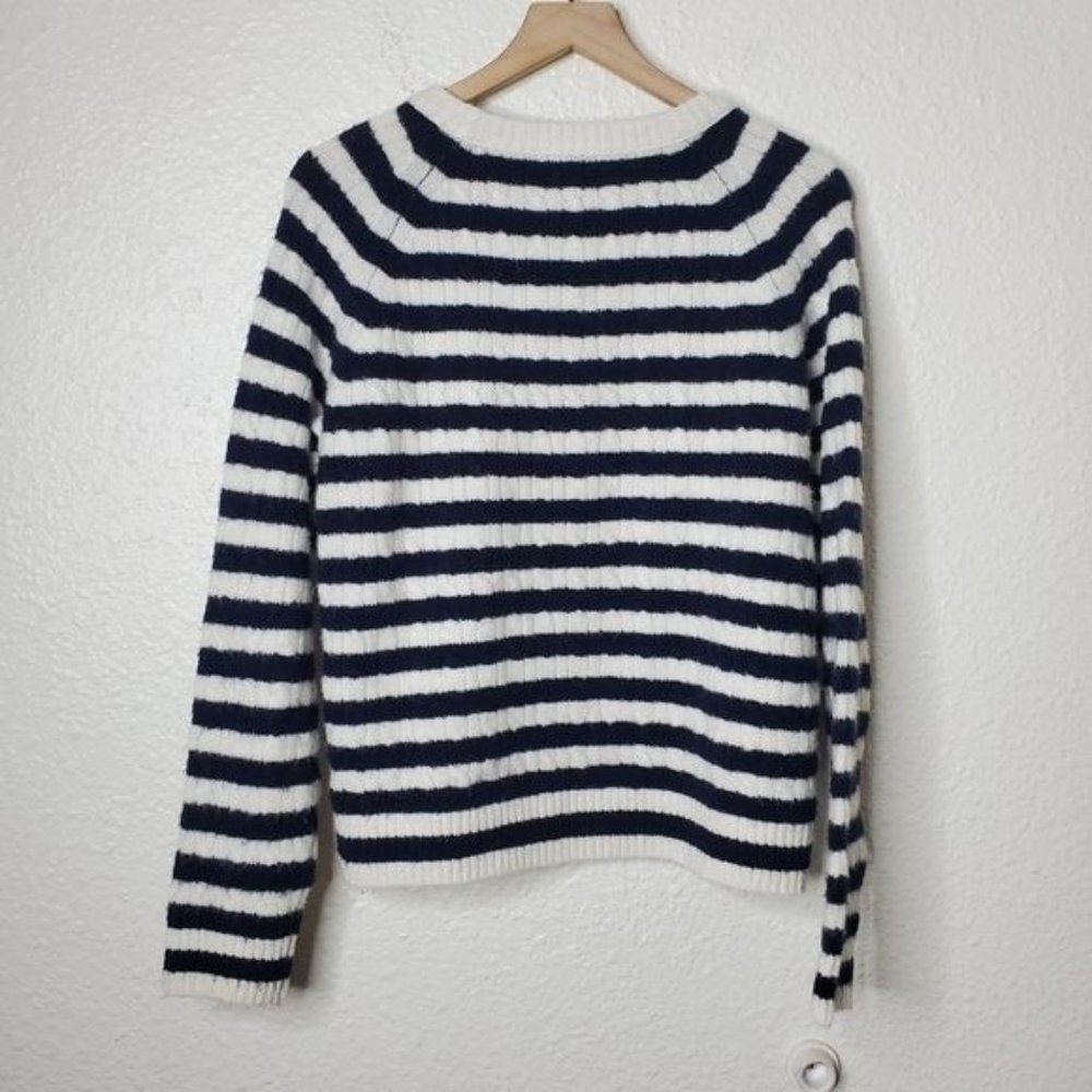 J.Crew Wool Stripe Side Button Sweater Medium - image 4